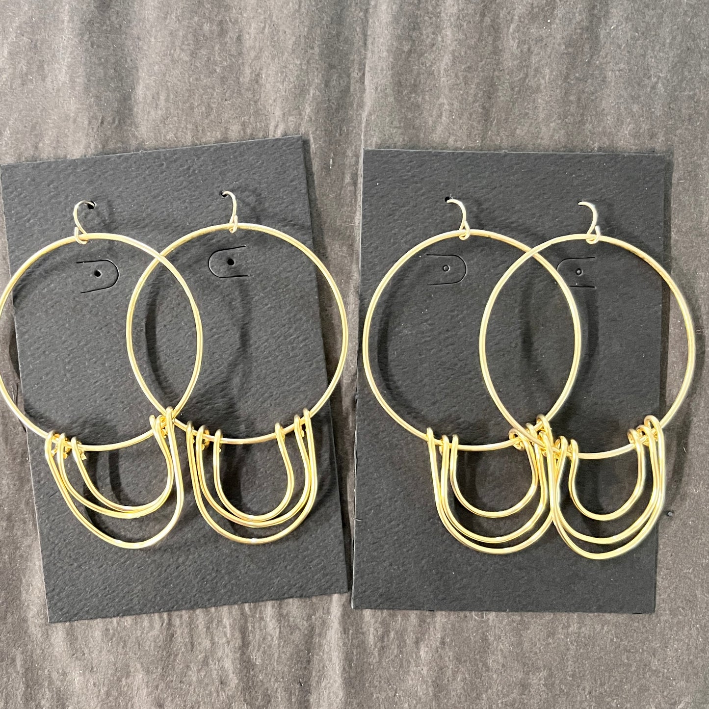 Brass Geometric Hoop Earrings - Made to order