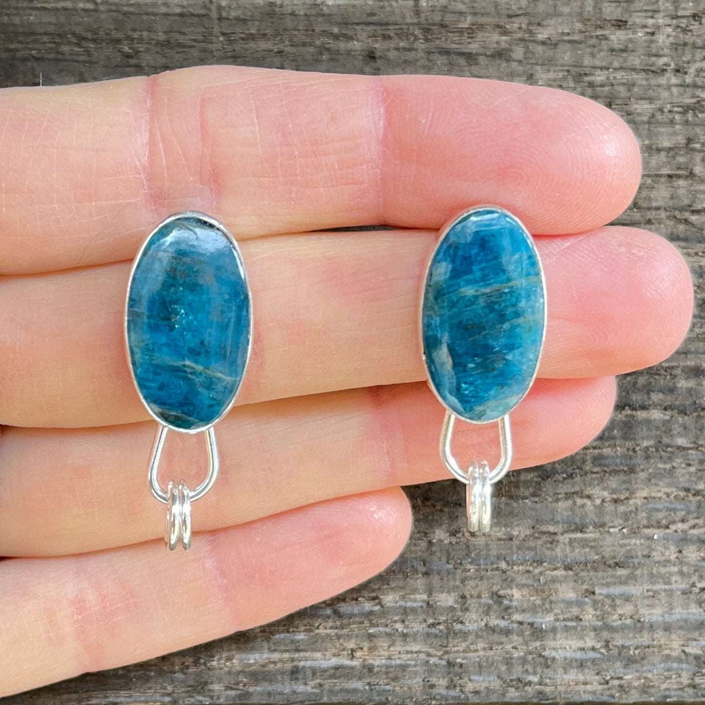Blue Apatite Stud Earrings