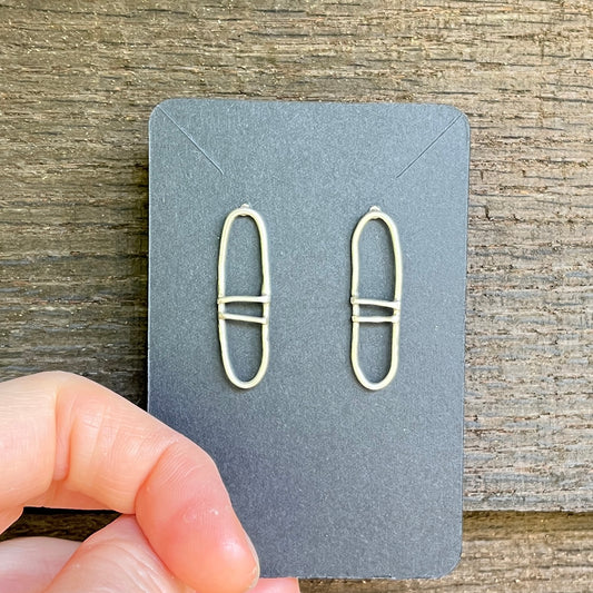 Abstract Ovals in Silver