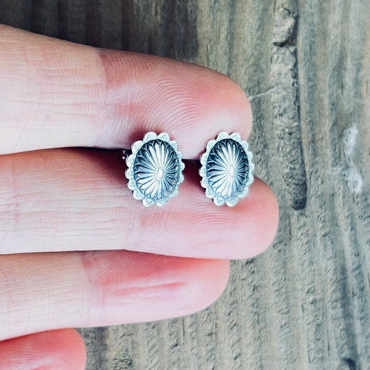 Sterling Silver Southwest Studs with Concho pattern